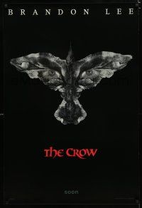 1z195 CROW teaser 1sh '94 Brandon Lee's final movie, cool eyes in bird artwork!