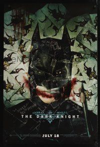 1z208 DARK KNIGHT wilding 1sh '08 cool playing card collage of Christian Bale as Batman!