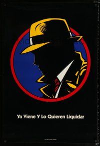 1z227 DICK TRACY Spanish/U.S. teaser 1sh '90 Warren Beatty as Chester Gould's classic detective!