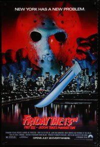 1z295 FRIDAY THE 13th PART VIII advance 1sh '89 Jason Takes Manhattan, Big Apple in big trouble!