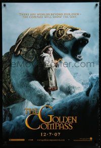 1z321 GOLDEN COMPASS teaser DS 1sh '07 Nicole Kidman, Dakota Blue Richards w/huge bear!