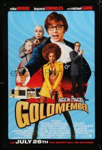 1z322 GOLDMEMBER advance 1sh '02 Mike Meyers as Austin Powers, Michael Caine, Beyonce Knowles!