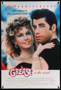 1z334 GREASE 1sh R98 close up of John Travolta & Olivia Newton-John in a most classic musical!