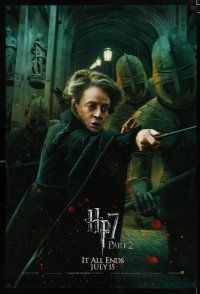 1z354 HARRY POTTER & THE DEATHLY HALLOWS PART 2 teaser 1sh '11 Maggie Smith as Prof McGonagall!