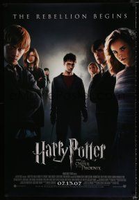 1z356 HARRY POTTER & THE ORDER OF THE PHOENIX advance DS 1sh '07 Daniel Radcliffe, Emma Watson!