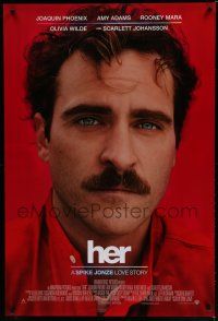 1z366 HER advance DS 1sh '13 image of depressed Joaquin Phoenix in Spike Jonze love story!