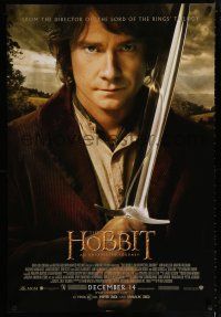 1z372 HOBBIT: AN UNEXPECTED JOURNEY advance DS 1sh '12 Tolkien, Martin Freeman as Bilbo w/Sting!