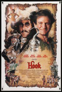 1z376 HOOK DS 1sh '91 art of pirate Dustin Hoffman & Robin Williams by Drew Struzan!