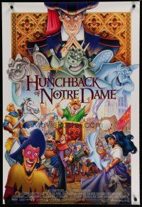 1z380 HUNCHBACK OF NOTRE DAME DS 1sh '96 Walt Disney, Victor Hugo, art of cast on parade!