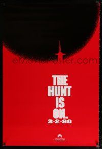 1z383 HUNT FOR RED OCTOBER teaser 1sh '90 Russian military sub captain Sean Connery, hunt is on!