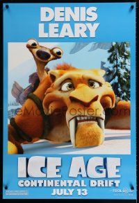 1z387 ICE AGE: CONTINENTAL DRIFT advance 1sh '12 cute image, Denis Leary!