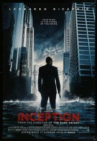 1z393 INCEPTION advance DS 1sh '10 Christopher Nolan, Leonardo DiCaprio standing in water!