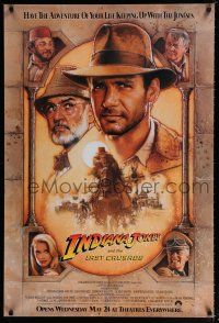 1z401 INDIANA JONES & THE LAST CRUSADE int'l advance 1sh '89 art of Ford & Sean Connery by Drew!