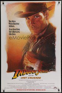 1z400 INDIANA JONES & THE LAST CRUSADE advance 1sh '89 art of Harrison Ford by Drew Struzan!