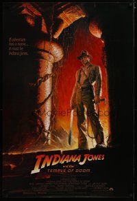 1z402 INDIANA JONES & THE TEMPLE OF DOOM 1sh '84 adventure is Ford's name, Bruce Wolfe art!