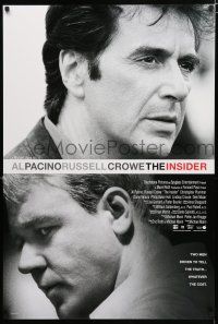 1z411 INSIDER int'l DS 1sh '99 cool image of Al Pacino & Russell Crowe!