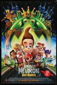 1z424 JIMMY NEUTRON BOY GENIUS advance DS 1sh '01 Nickelodeon sci-fi cartoon, great image!