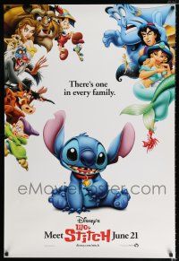 1z466 LILO & STITCH advance DS 1sh '02 Disney Hawaiian sci-fi fantasy cartoon!