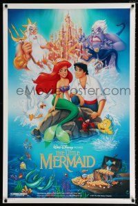 1z472 LITTLE MERMAID DS 1sh '89 different art of Ariel, Disney underwater cartoon!