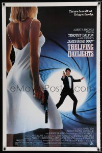 1z475 LIVING DAYLIGHTS 1sh '87 Timothy Dalton as James Bond & sexy Maryam d'Abo with gun!