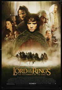 1z481 LORD OF THE RINGS: THE FELLOWSHIP OF THE RING advance DS 1sh '01 Tolkien, montage of cast!