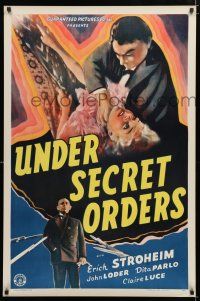 1z806 UNDER SECRET ORDERS 1sh '43 Erich von Stroheim, expose of a most sinister spy ring!