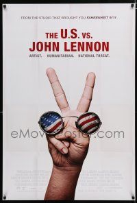 1z804 U.S. VS. JOHN LENNON DS 1sh '06 John & Yoko Ono, cool image of glasses & peace sign!