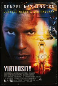 1z815 VIRTUOSITY advance DS 1sh '95 Denzel Washington, sci-fi, justice needs a new program!