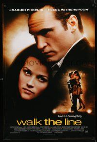 1z819 WALK THE LINE style D int'l DS 1sh '05 Joaquin Phoenix as Johnny Cash, Reese Witherspoon!