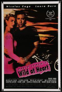 1z832 WILD AT HEART 1sh '90 David Lynch, Nicolas Cage w/sexy Laura Dern!