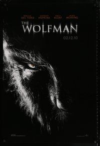 1z838 WOLFMAN teaser DS 1sh '10 cool image of Benicio Del Toro as monster in title role!