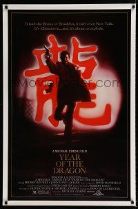 1z846 YEAR OF THE DRAGON 1sh '85 Mickey Rourke, Michael Cimino Asian crime thriller!