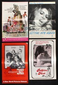 2a087 LOT OF 32 UNCUT SEXPLOITATION PRESSBOOKS '60s-80s a great variety of sexy nude images!