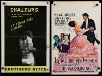 2a278 LOT OF 42 FORMERLY FOLDED BELGIAN POSTERS '50s-70s cool images from mostly non-U.S. movies!