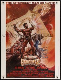 2c310 HERCULES 30x40 '83 cool Drew Struzan fantasy art of Lou Ferrigno & Sybil Danning!