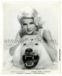 2d441 HARLOW 8.25x10 still '65 incredible c/u of sexy Carroll Baker on polar bear rug!