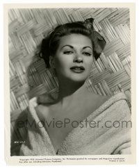 2d998 YVONNE DE CARLO 8.25x10 still '55 super sexy portrait wearing only a bath robe!