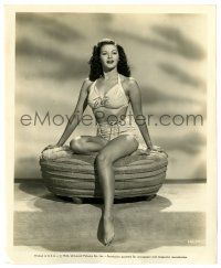 2d999 YVONNE DE CARLO 8x10 still '46 great full-length seated portrait wearing sexy swimsuit!