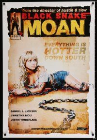 2f139 BLACK SNAKE MOAN teaser DS 1sh '07 Samuel L. Jackson & sexy Christina Ricci in chains!