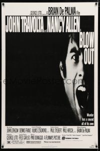 2f149 BLOW OUT 1sh '81 John Travolta, Brian De Palma, murder has a sound all of its own