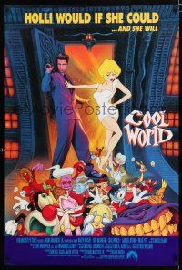 2f189 COOL WORLD int'l 1sh '92 Brad Pitt w/great cartoon art of sexy Kim Basinger as Holli!