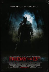 2f307 FRIDAY THE 13th advance DS 1sh '09 Marcus Nispel directed, hockey masked man w/machete!