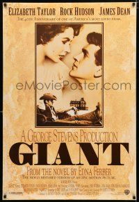 2f321 GIANT DS 1sh R96 James Dean, Elizabeth Taylor, Rock Hudson, directed by George Stevens!