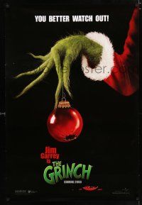 2f347 GRINCH int'l teaser DS 1sh '00 Jim Carrey, Ron Howard, Dr. Seuss' classic Christmas story!