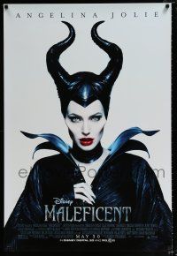 2f490 MALEFICENT advance DS 1sh '14 cool close-up image of sexy Angelina Jolie in title role!