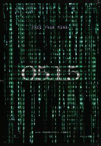 2f503 MATRIX RELOADED 05.15 holofoil teaser 1sh '03 Keanu Reeves, Carrie-Anne Moss, free your mind!