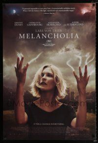 2f507 MELANCHOLIA DS 1sh '11 Lars von Trier directed, cool image of Kirsten Dunst & electricity!