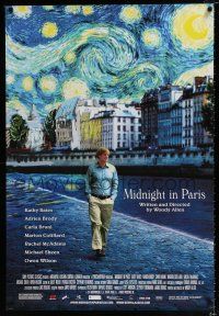 2f516 MIDNIGHT IN PARIS 1sh '11 cool image of Owen Wilson under Van Gogh's Starry Night!