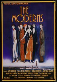 2f526 MODERNS 1sh '88 Alan Rudolph, cool artwork of trendy 1920's people by star Keith Carradine!