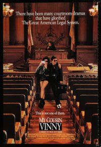 2f545 MY COUSIN VINNY 1sh '92 lawyer Joe Pesci w/pretty Marisa Tomei & judge Fred Gwynne!